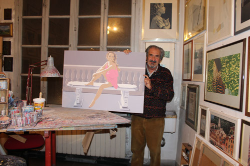 Guglielmo Meltzeid nel suo studio